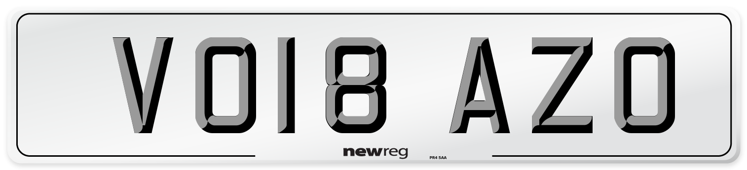 VO18 AZO Number Plate from New Reg